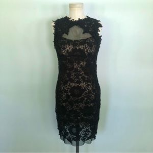 y2k applique black mini dress